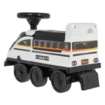 Interaktywny Jeździk 2w1 Policja Czarno-biała dla dzieci 3+ Dźwięki Światła + Parking policji + 4 Resoraki + Ruchome elementy